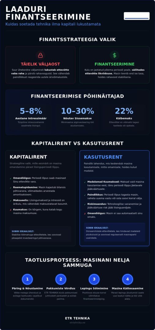 Laaduri finantseerimine 2026: Kuidas soetada tehnikat oma kapitali lukustamata?