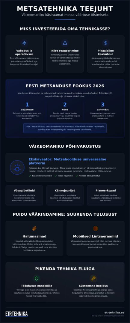 Metsamajandamise tehnika: Kuidas valida õiged seadmed tõhusaks metsahoolduseks 2026. aastal 1 Metsamajandamise tehnika: Kuidas valida õiged seadmed tõhusaks metsahoolduseks 2026. aastal