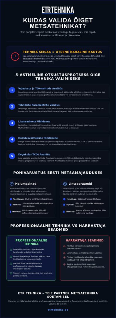 Metsatehnika müük Eestis: Kuidas valida seadmeid, mis kestavad põlvkondi?