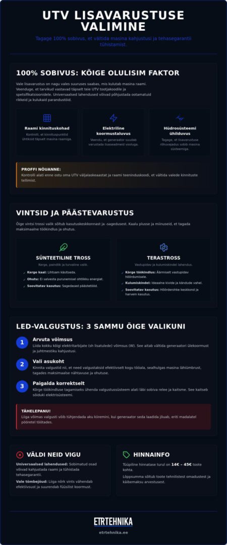 UTV lisavarustus: vintsid, valgustus ja 2026. aasta hinnatasemed 1 UTV lisavarustus: vintsid, valgustus ja 2026. aasta hinnatasemed