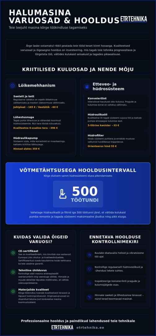Halumasina varuosad: Kuidas tagada seadme pikk tööiga ja vältida seisakuid?