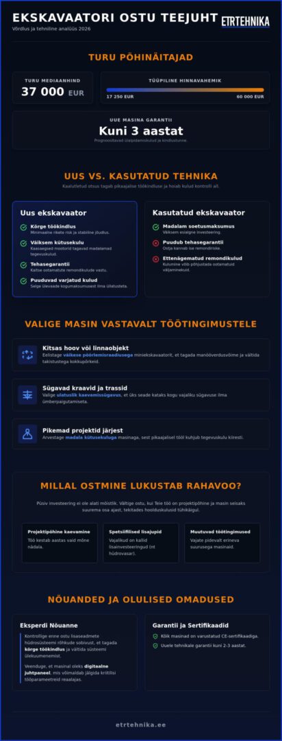 Ekskavaatorid müük: mudelite valik, tehnilised andmed ja hinnad 2026 1 Ekskavaatorid müük: mudelite valik, tehnilised andmed ja hinnad 2026